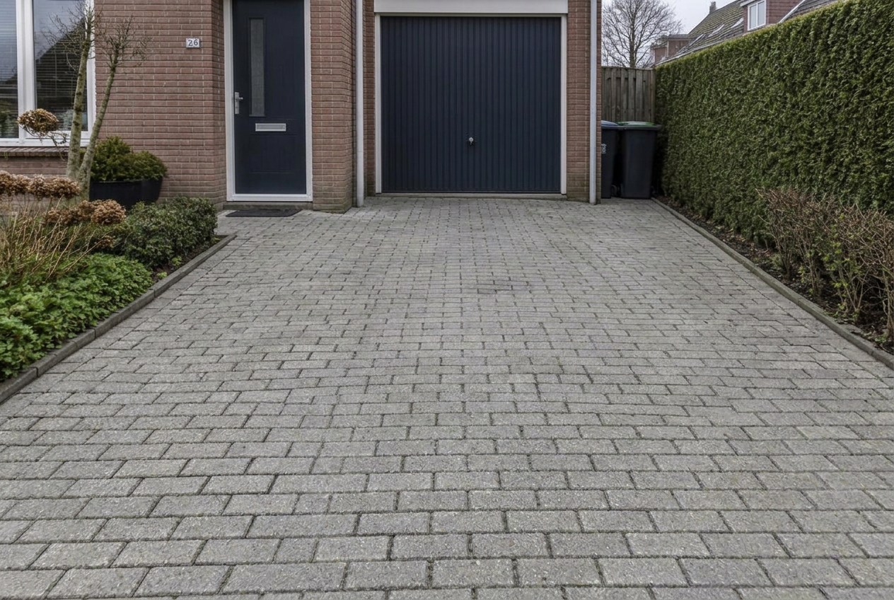 Oprit reinigen, Wijchen, na de reiniging